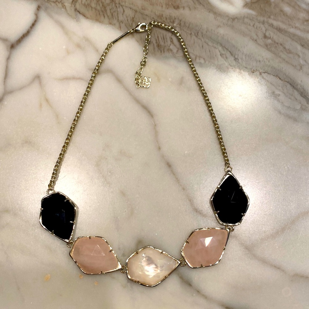 Kendra Scott personally created necklace with pink white and black stones